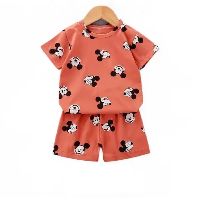 Disney Mickey Donald Duck Baby Clothing Girls Boys Cotton Suit for Children Two Clothes Sets for Babies Newborn Baby Clothes