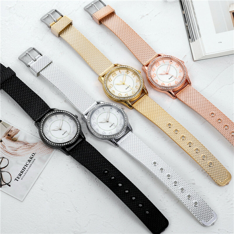 Luksusowy zegarek damski tarcza ze stali nierdzewnej kwarcowy zegarek Bracele Relogio Feminino часы женские наручные RelóGio 2023 nowy