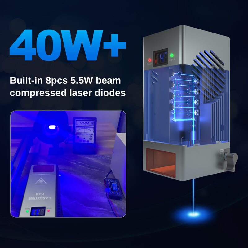Laser baum k40 Laser modul 40w optische Leistung mit Luft unterstützung Laser kopf 450nm ttl blaues Licht zum Schneiden von Holzwerk zeugen