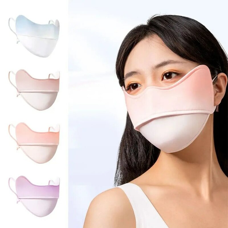 Gradient Color Ultraviolet-proof Face Mask Creative Multicolor Thin Sunscreen Mask Eye Corner Protection Breathable Face Scarf