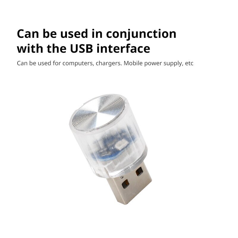 Carro Mini USB LED Luz Ambiente Lâmpadas Decorativas Atmosfera para Ambiente Interior Auto PC Computador Portátil Plug Play Luz
