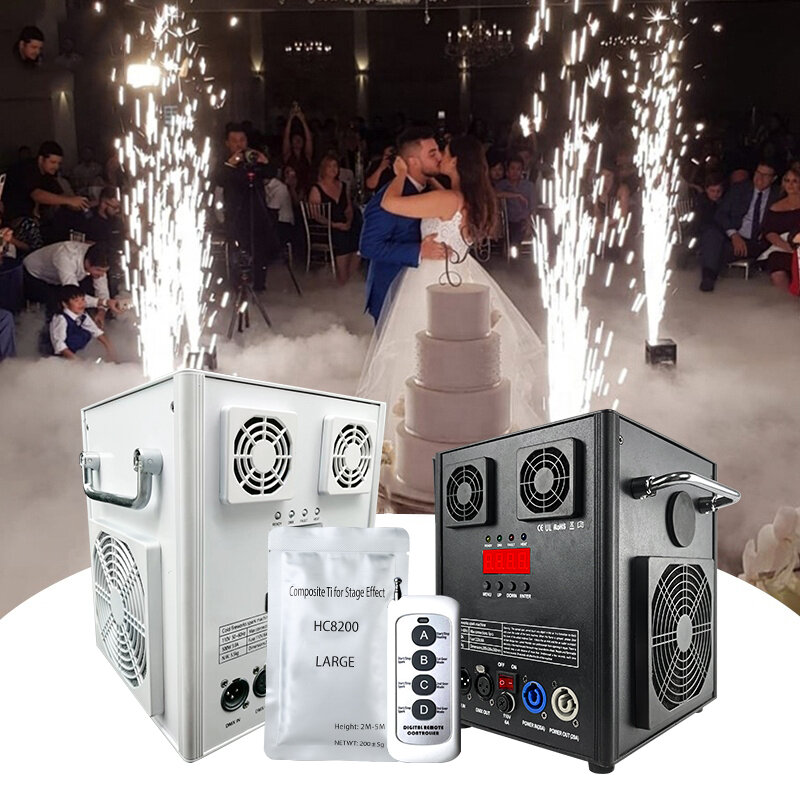 Máquina de chispa fría de 700W, máquina de fuegos artificiales fríos, equipo de rociador de llama fría para club nocturno de bodas, máquina de fuegos artificiales de escenario