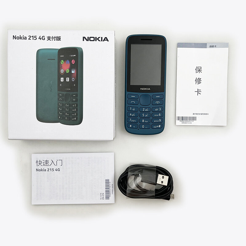 Оригинальный телефон Nokia 215 с поддержкой 4G, две SIM-карты, 2,4 дюйма, Bluetooth 1150, беспроводное FM-радио, мА/ч, с кнопками