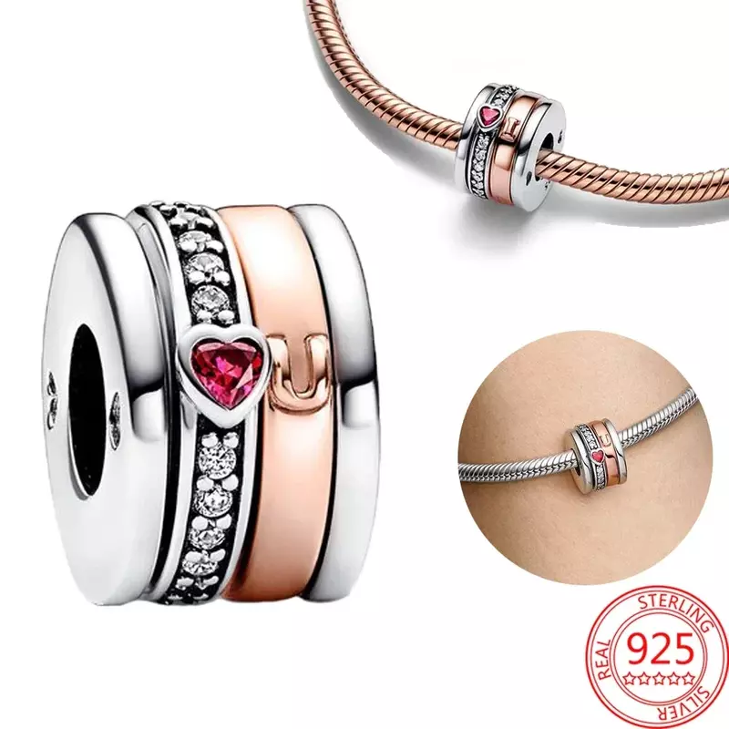 Candado colorido de plata de ley S925 para niña, abalorio para llave de amor, compatible con pulsera Pandora, regalo de joyería, novedad de 2023
