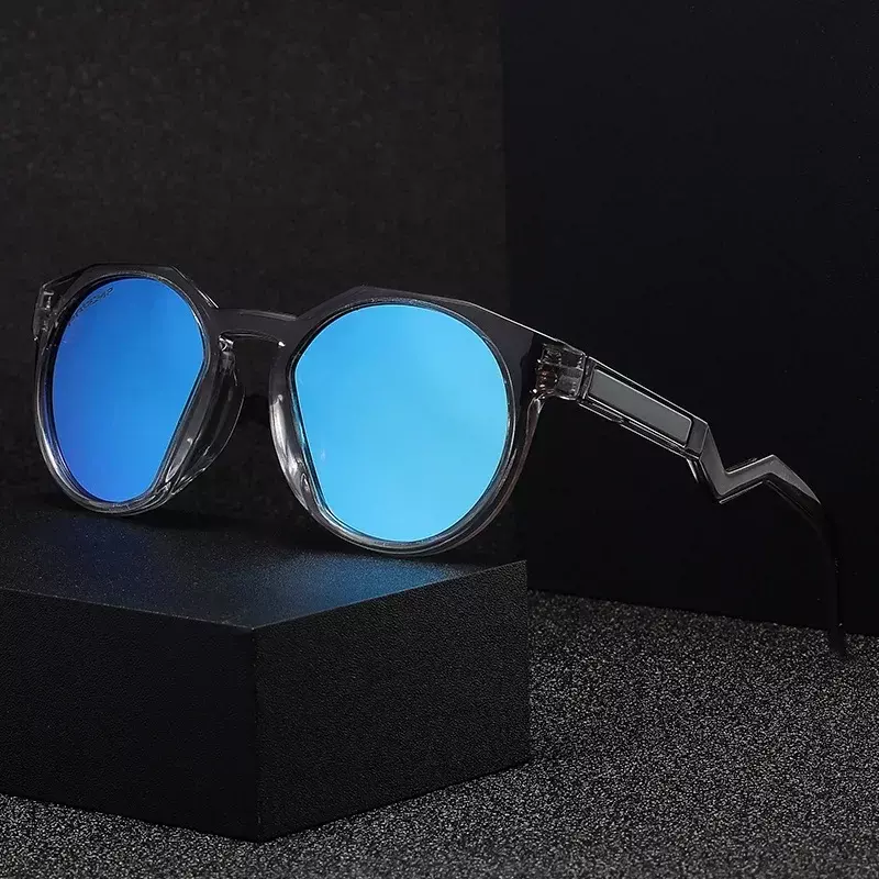 男性と女性のための丸い偏光サングラス,ブランドデザインの豪華なサングラス,シェード,UV 400