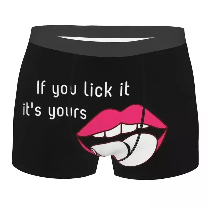 If You Lick It It's Yours Sexy Lick Underpants Cotton Panties Man Underwear Ventilate Shorts Boxer Briefs