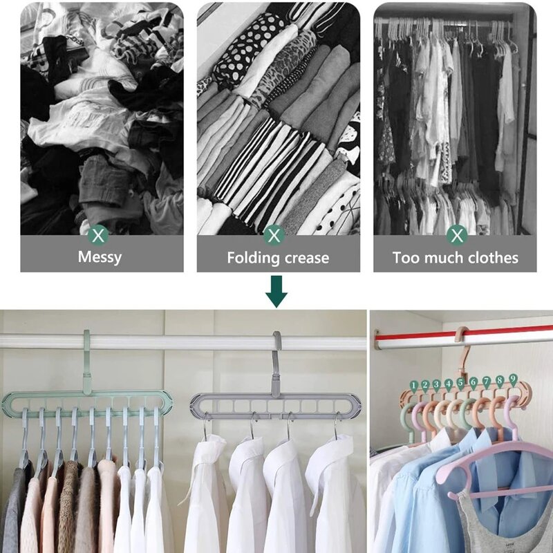 Magic Multi-port Support Hangers For Clothes Space Saving Drying Rack Multifunction Plastic Wardrobe Organizer Clothes Rack