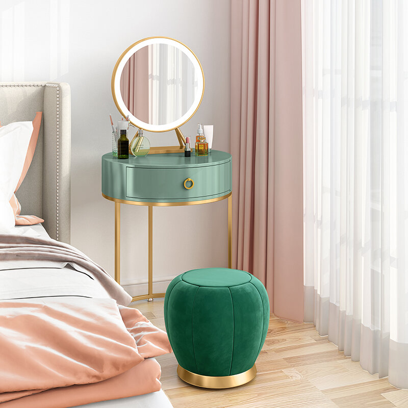 Commode de luxe nordique légère pour chambre à coucher, petite vanité simple, table de maquillage avec miroir, drapeau avancé en bois, baie vitrée, spanTable