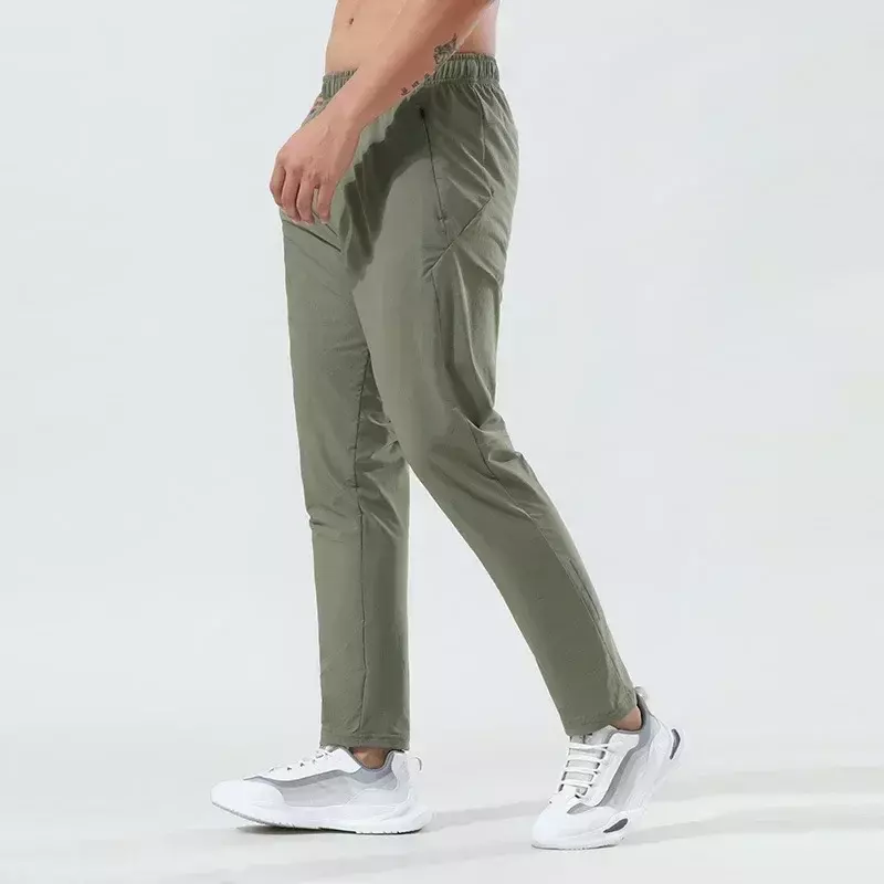 Cytrynowe letnie męskie spodnie sportowe cienkie wiosenne Fitness bieganie szczupłe elastyczne szybkoschnące oddychające spodnie do ćwiczeń Fitness joga rekreacyjne