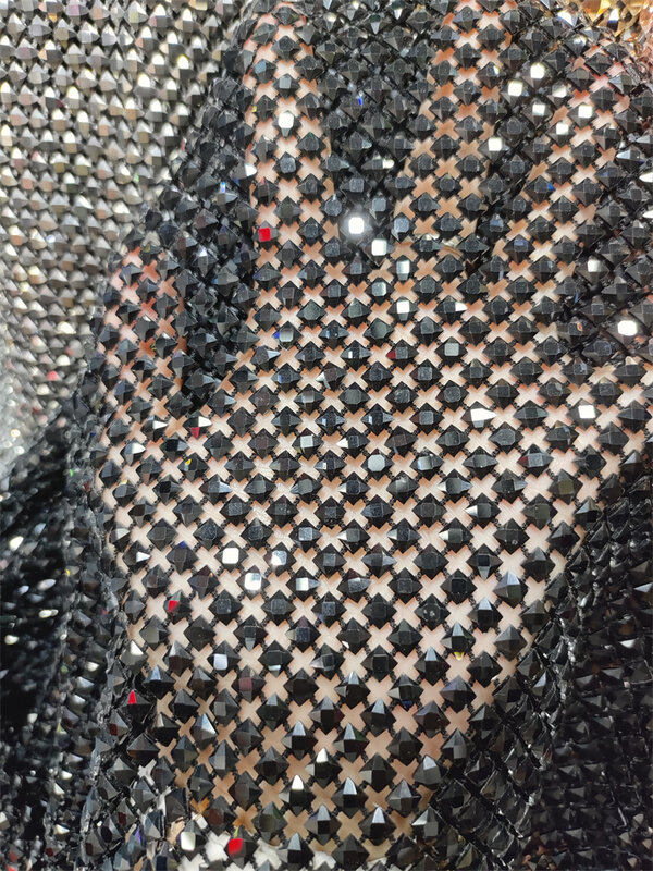 6*6 Crystal DIY Rhinestone Mesh Fabric Sewing Ribbon Net Lace Fabric With twinkle Stones Many Colors 5Yards