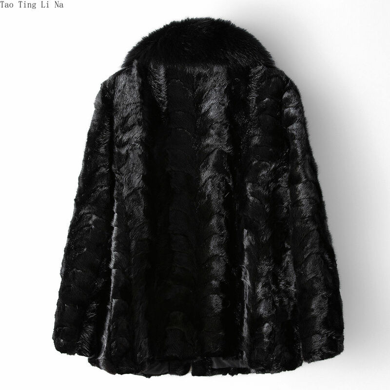 2023 donne nuovo inverno collo di pelliccia di volpe vera pelliccia di visone H14