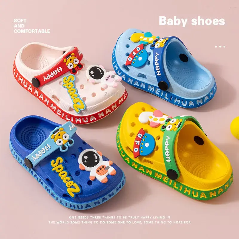 Zapatos de jardín para niños, sandalias de playa de dibujos animados EVA, zapatillas de verano para bebés, zapatillas suaves de alta calidad para exteriores, zapatos con tapa
