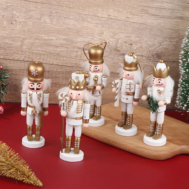 1 pz 12CM schiaccianoci burattino soldato ciondolo decorazione natalizia Mini cartoni animati soldati bambola Desktop ornamento decorazioni per la casa