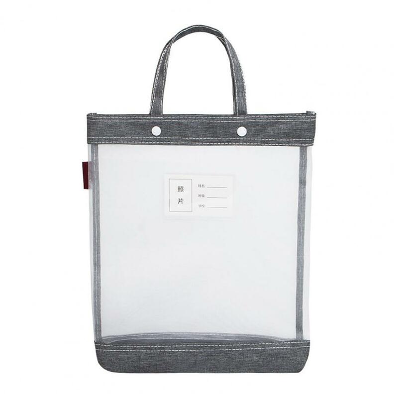 File Holder Carrying Case with Handle Transparent Portable Document Storage Bag Organizer