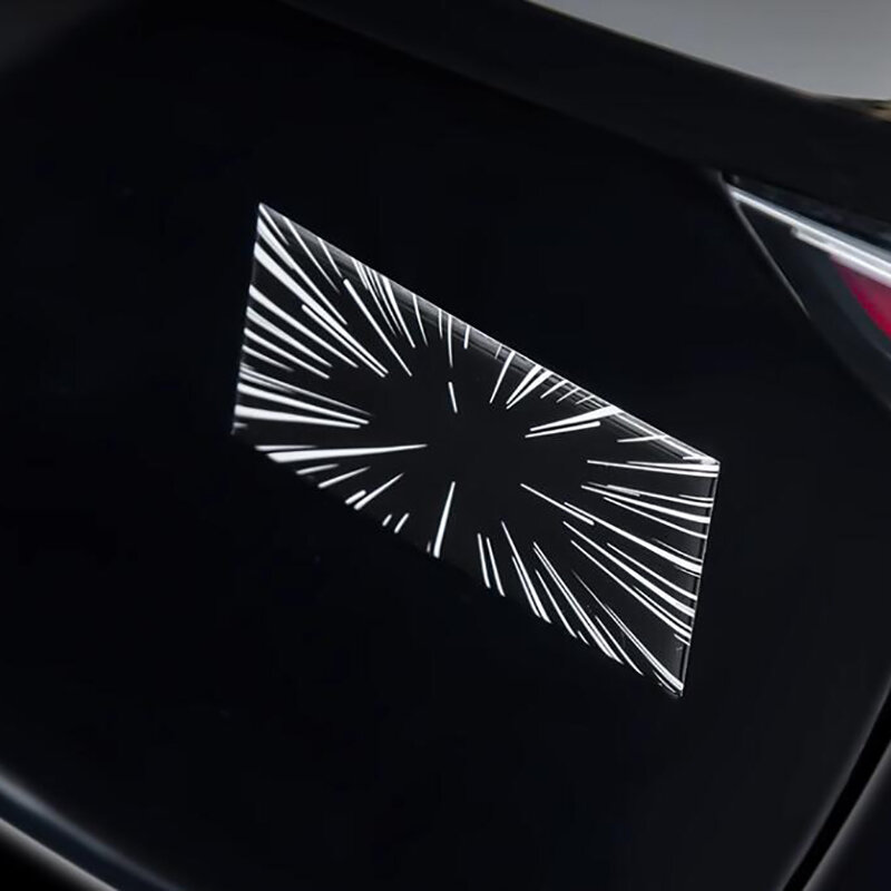 Logotipo de túnel espacial de tiempo de coche, insignia de maletero, emblema, calcomanías de resina, pegatina para Tesla Model 3 X Y S, accesorios de estilo a cuadros