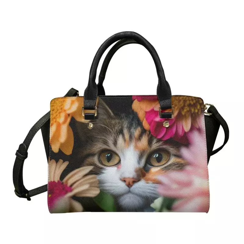 2023 moda flor gatos impresso bolsas femininas de luxo senhoras totes saco casual crossbody sacos totes sac a mian