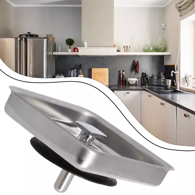ステンレス鋼の四角いキッチンシンクストレーナー、髪とデブリからのドラインを保護、取り付けと清掃が簡単