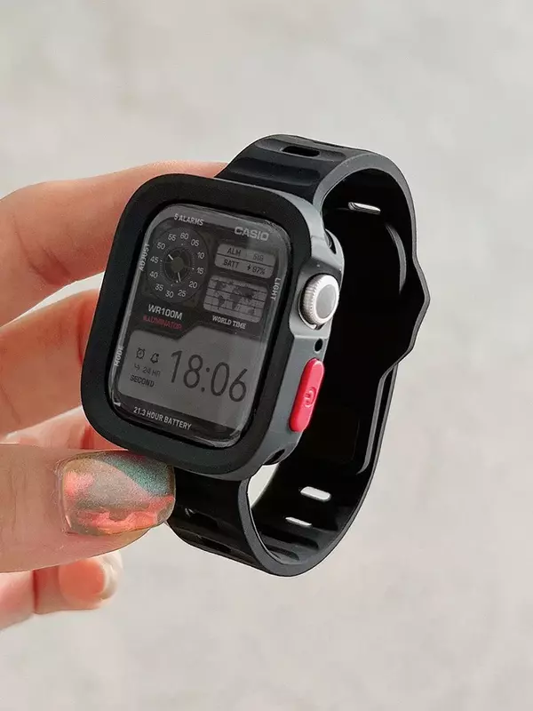 Ремешок силиконовый для Apple Watch Series 9 45 мм 8 7 41 мм SE 6 5 4 44 мм 40 мм