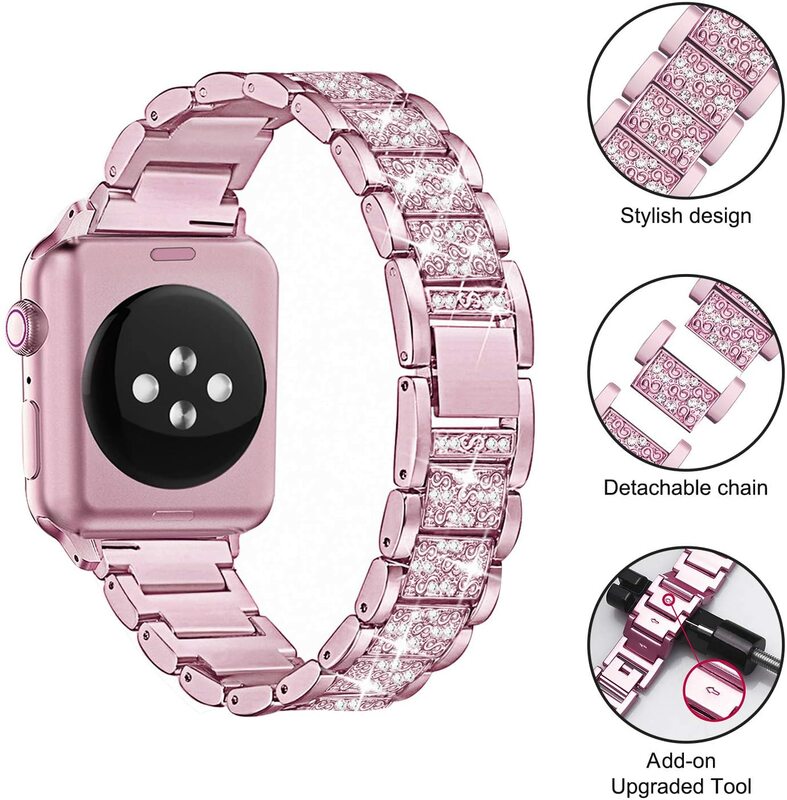 Алмазный ремешок + чехол для Apple Watch Series 7 SE 6 41 мм 45 мм женский браслет из нержавеющей стали ремешок iWatch 40 44 мм 38 42 мм 5 4 3 2 1