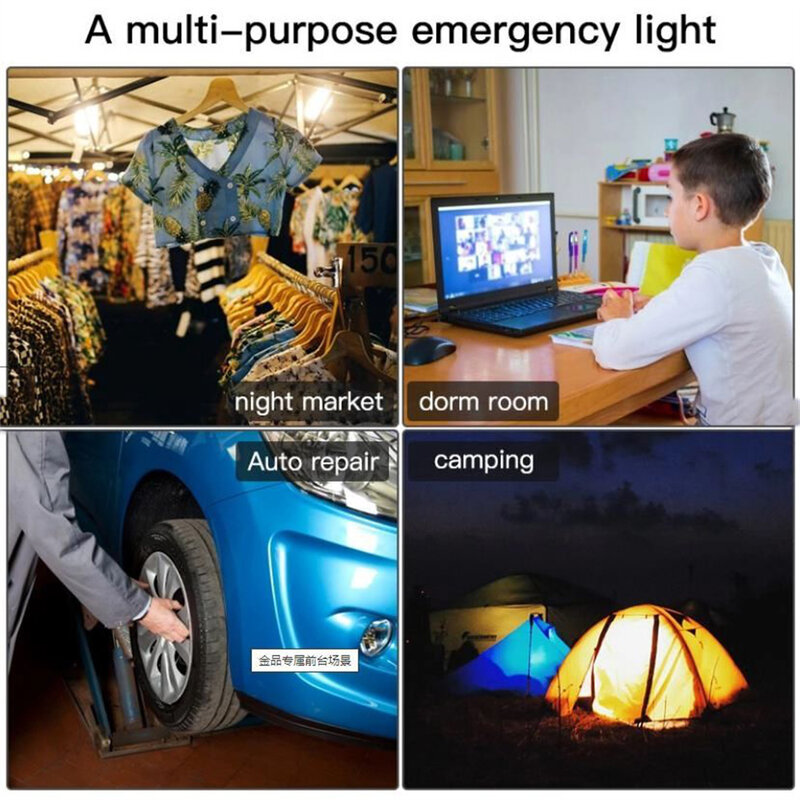 Tubo de luz LED recargable por USB, tira larga portátil para exteriores, luz de emergencia para acampar y pescar, 15/30/50CM, T5