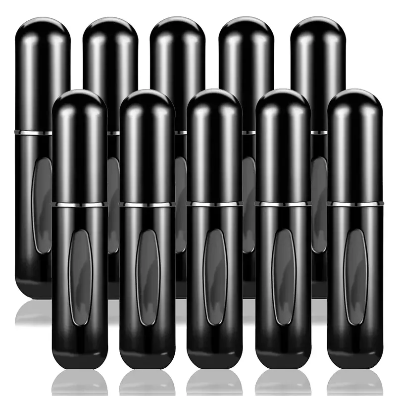 Portátil Mini Perfume Atomizador, Recipiente Líquido para Cosméticos, Viagem, Spray de Alumínio, Vazio, Recarregável Spray Garrafa, 5ml, 10Pcs