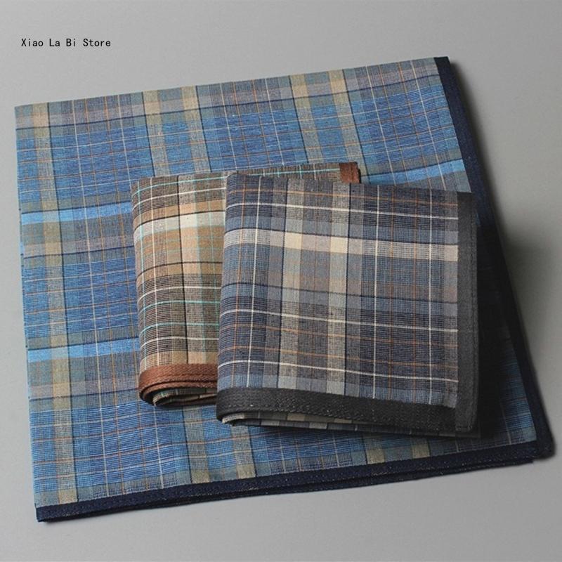 40x40cm Male Lattice Handkerchiefs Random Color Hankies Pocket Lattice Pattern Pocket Square Handkerchiefs for Male