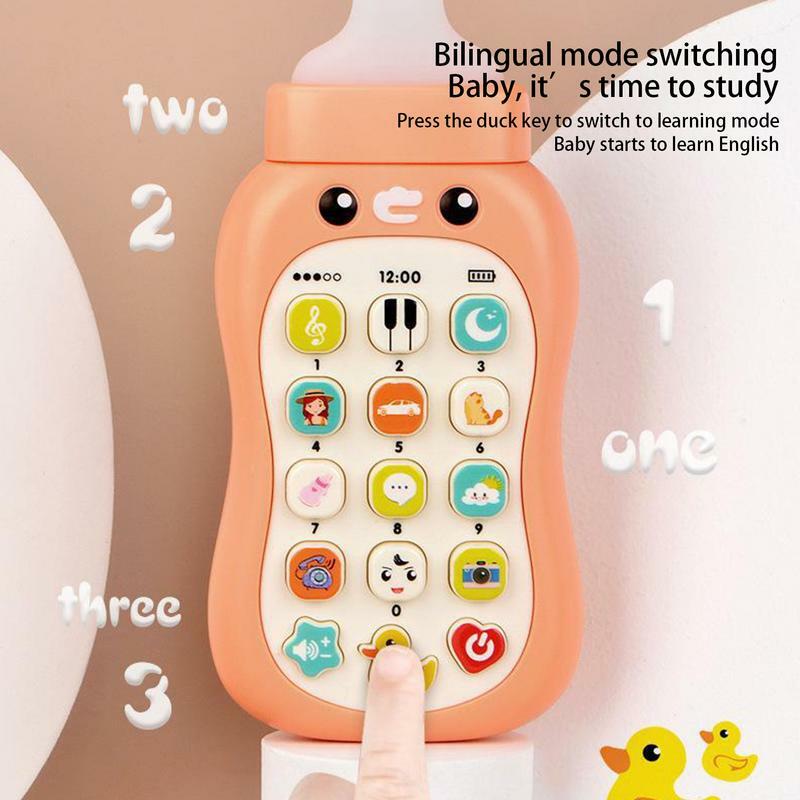 Telefon zabawki dla malucha dla dzieci fałszywy telefon komórkowy zabawka przenośna maszyna do nauczanie edukacyjne na telefon komórkowy dla dziewcząt i chłopców 18 miesięcy