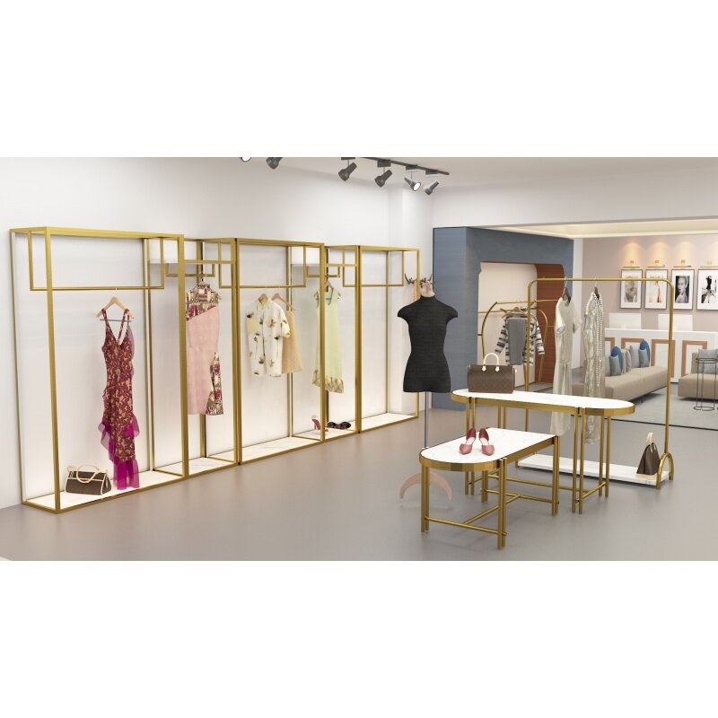 Custom, Lady's Garment Shop Interior Design Clothing Display Rack Stands