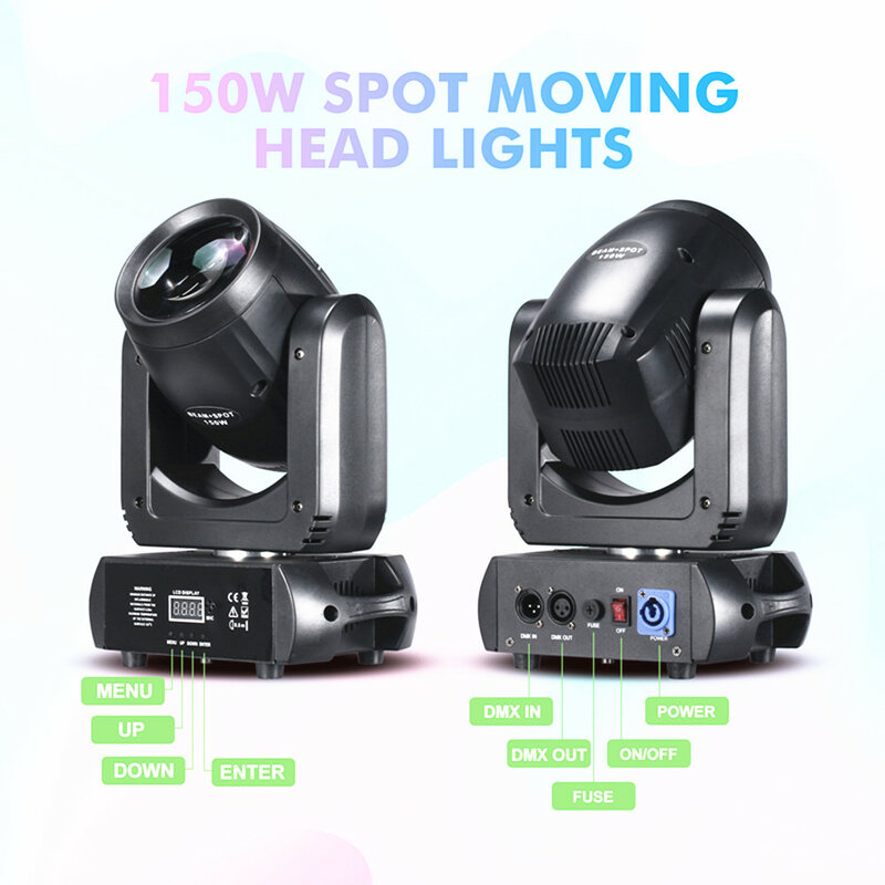 Mini LED Moving Head Light, 150W feixe, local, 18 prismas rotativas, DMX Stage Effect, Disco, DJ, Bar