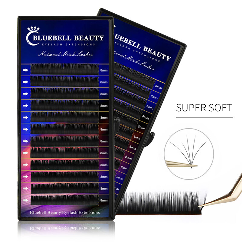Bluebell Beauty Premium Bulu Mata Palsu Ekstensi Bulu Mata Individu Bulu Mata Bulu Mata Cerpelai Lembut Alami Bulu Mata Klasik