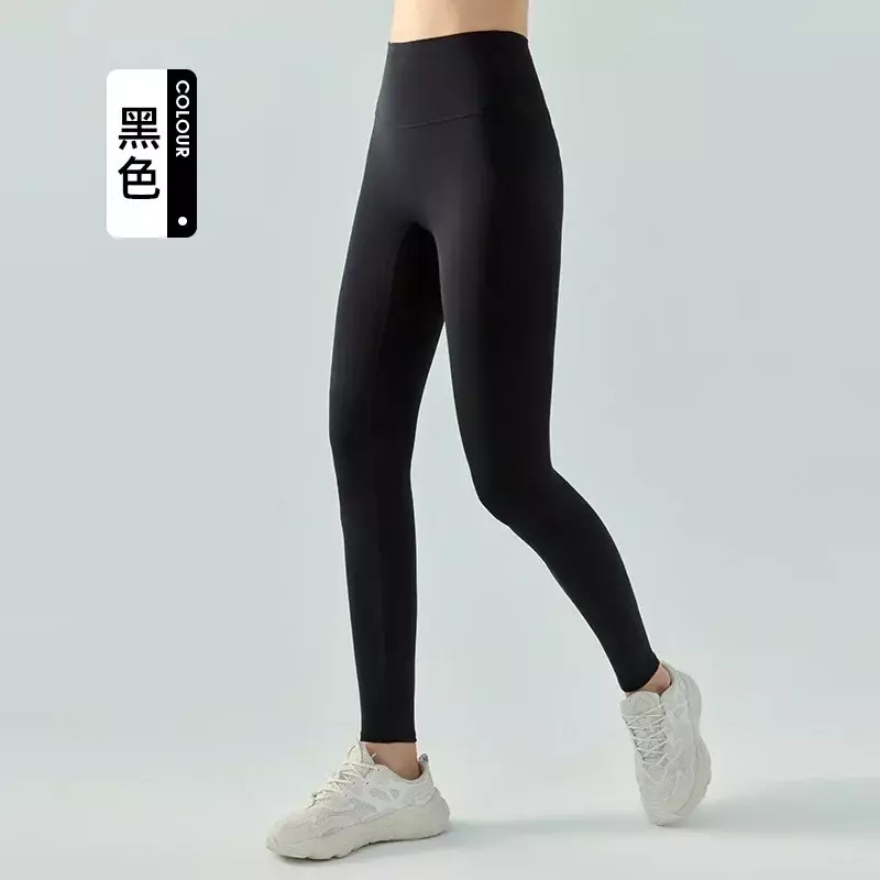 Jin-an-plus-velvet Yoga Pants Women's High-elastic Thin Velvet Sports Tights Warm and Fitness Leggings in Autumn and Winter.
