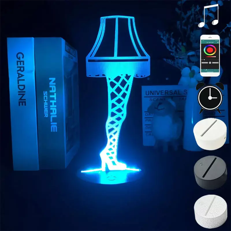 Luz noturna 3d criativa com controle remoto para quarto, lâmpada de mesa, pernas engraçadas, projetor mutável, decoração da sala de estar, 7 cores, 16 cores, Dropship