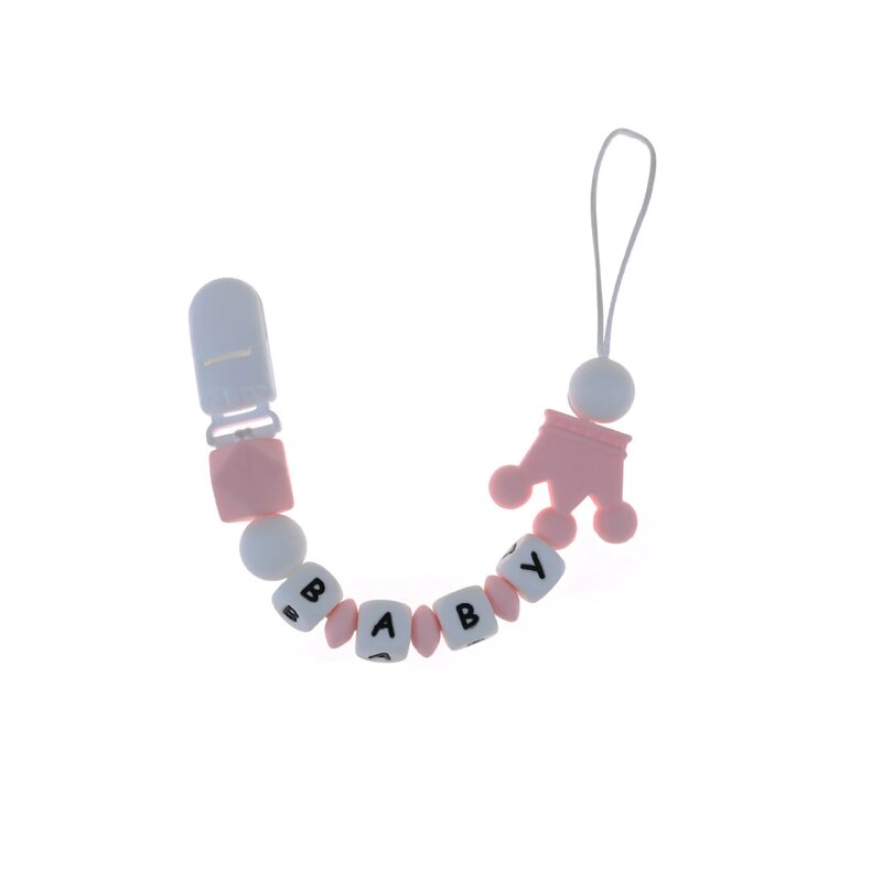 Corona de silicona personalizada con nombre, dentición juguete de hecho a mano, regalo para masticar, soporte de cadena para chupete, chupete para bebé