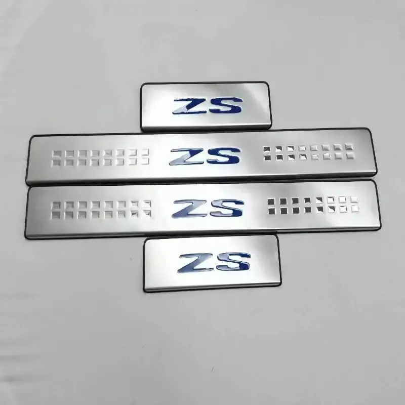 Stiker baja tahan karat ambang pintu mobil asli untuk MG ZS 2022 2023 Aksesori Trim pelindung pelat lecet pelindung pintu 2024