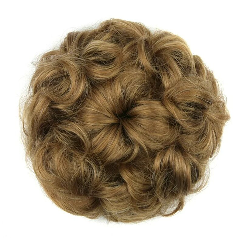Synthetic Hair Curly Flower Blonde Black Hair Chignon Rubber Band Messy Hair Bun Donut Roller Accessories for Women