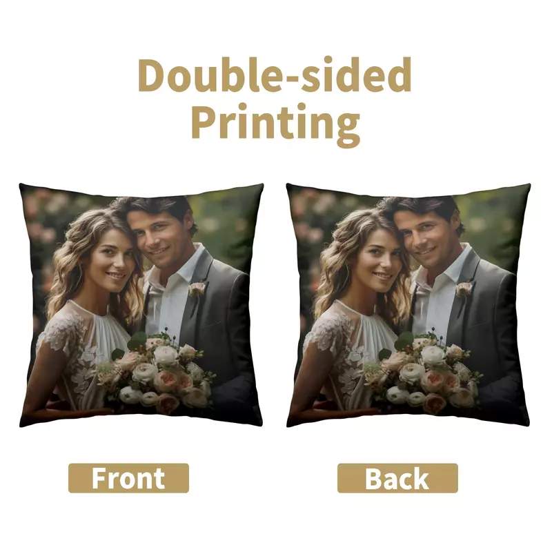 Almohada de algodón personalizada para el hogar, regalo personalizado para fotos de vida Personal de boda, funda de cojín