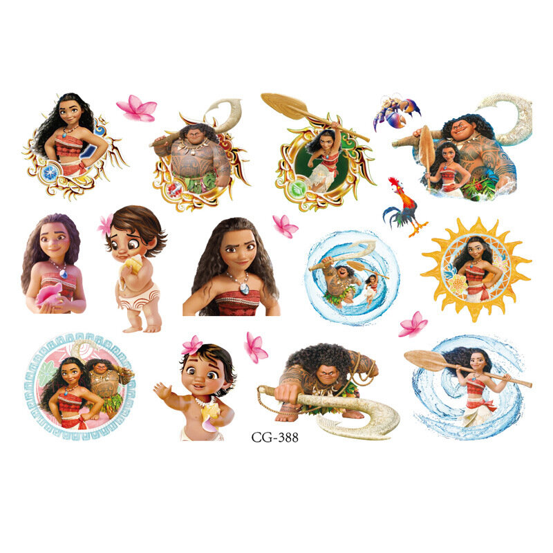 New Disney Cartoon Anime Moana Tattoo Stickers Children's Temporary Tattoos Body Art Cosplay Party Toys for Kids Gifts