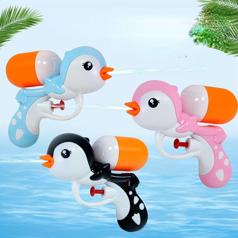 Pistola de agua de pingüino para niños, juguete de piscina para bebés, Kawayi para niños pequeños juguetes de baño, Mini juguetes bonitos de verano