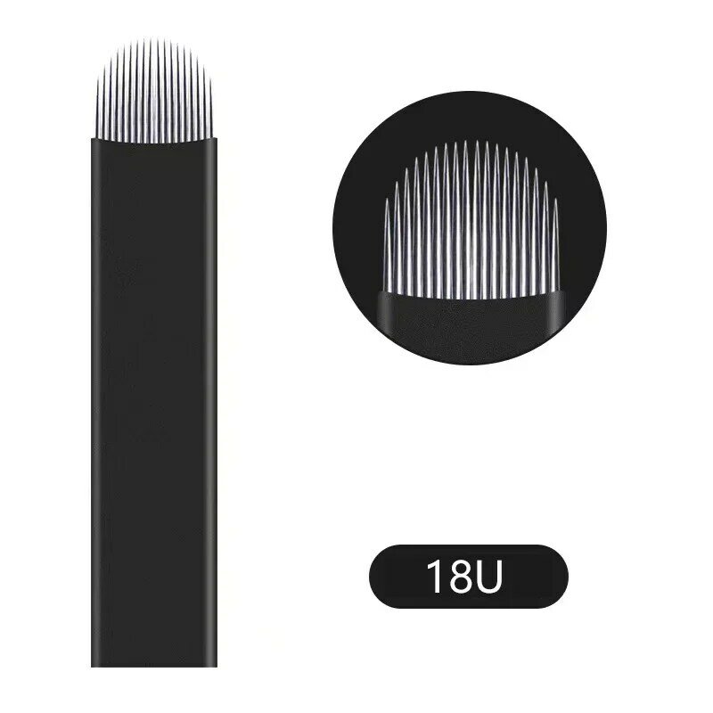 500 шт. высококачественные одноразовые тату-иглы 18U Phibrows U-образные волосы для микроблейдинга бровей Перманентный макияж ручка