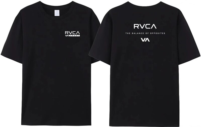 VA men's Four Seasons THE BALANCE OF oppitest Shirt RVCA Fashion Casual women's Letter Harajuku Retro Top