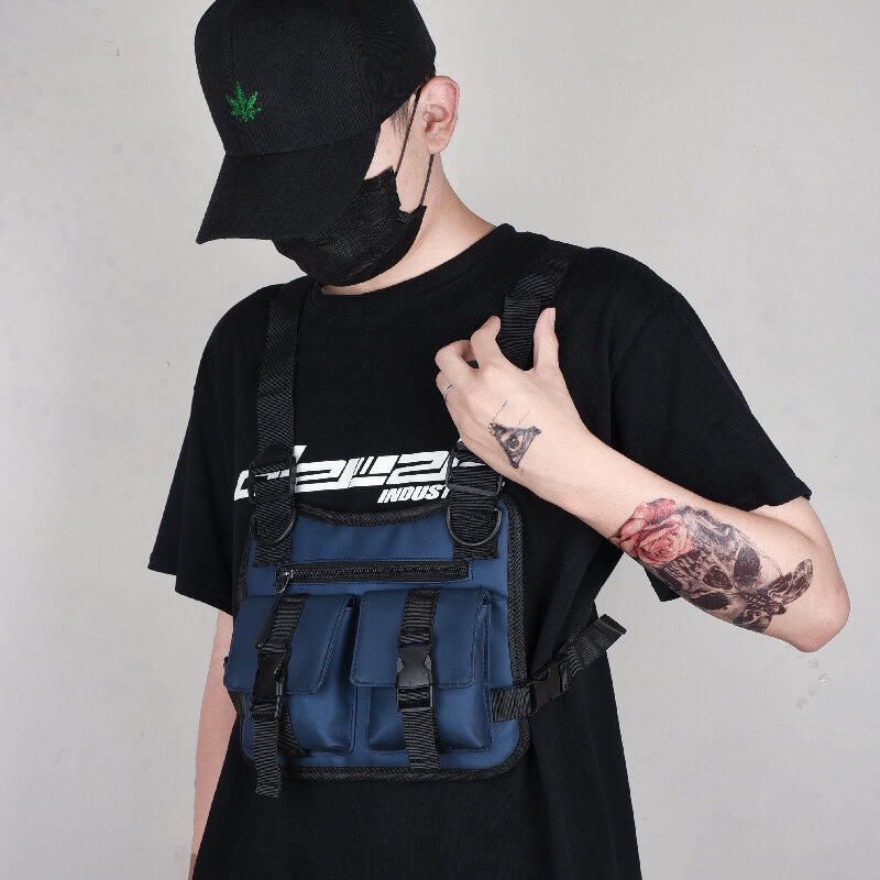 Tasca per gilet tattico da uomo Oxford impermeabile di alta qualità 2022 Hip Hop Streetwear borsa per pettorina Unisex borse da viaggio Casual