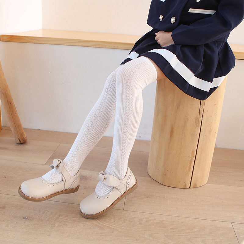 Summer Girls Retro twist stripe over knee high socks calze lunghe di ventilazione in rete di cotone morbido di alta qualità calze per bambini infantili