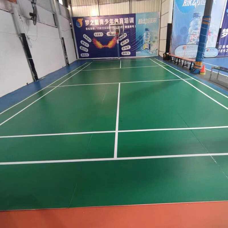 Beable Easy Installation And Cleaning PVC Floor Indoor Badminton Tennis Court Cover Sport Flooring With White Lines LOGO