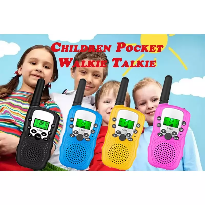 Mini Walkie Talkie for Kids, rádio bidirecional, lanterna LCD, 3 Miles Range, presente de Natal para crianças, 2pcs