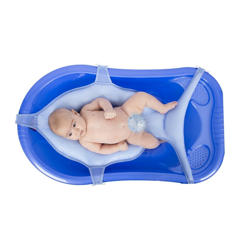 Niebieski kolor wielofunkcyjna siatka do kąpieli dla niemowląt i poduszka