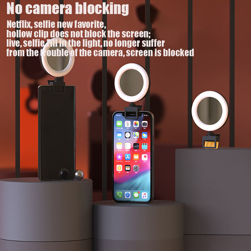 Di Động Hình Ảnh Selfie Đầy Vòng Sáng Đèn Chụp Ảnh Flash Chuyên Nghiệp Led Máy Chiếu Kẹp Đèn Chiếu Sáng Selfie Đầy Đèn