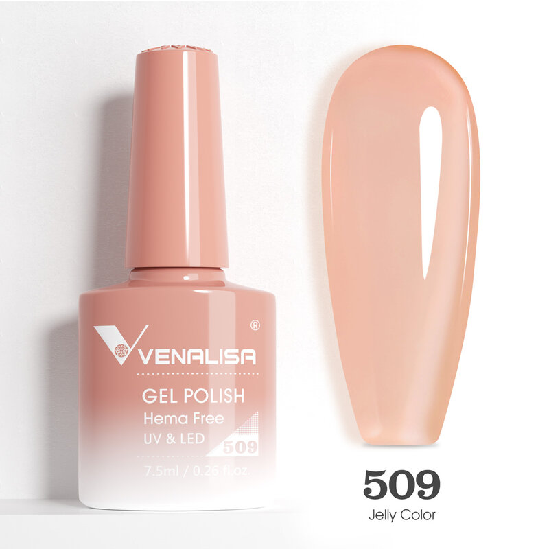 VIP5 Venalisa Nail Gel Polish Jelly Color HEMA FREE Nude Pink Semi Permanent Soak Off UVLED Gel Nail Polish Sparkle Gel vernice