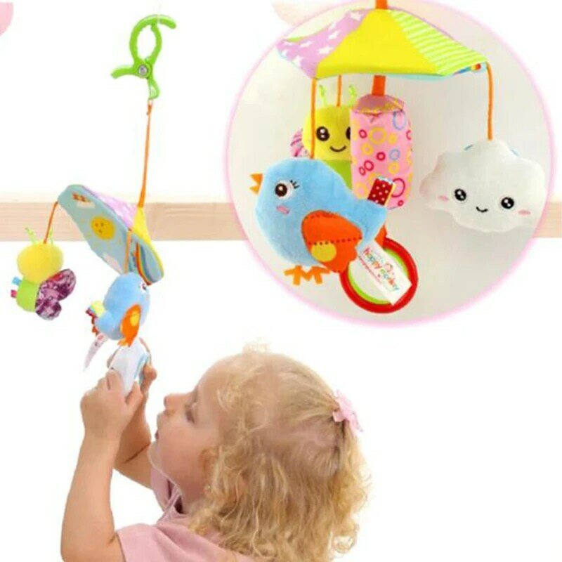 77HD Baby-Spielzeug zur Verbesserung der Intelligenz, Glocke Inneren, Cartoon-förmiges hängendes Baumwollspielzeug