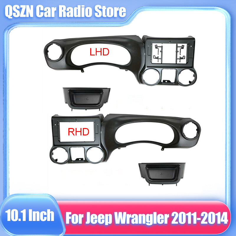 Kit Dasbor 10.1 Inci untuk Jeep Wrangler 2011-2014 LHD RHD Radio Mobil Bingkai Fasia Pemutar Android Penutup Adaptor Panel Stereo Bezel