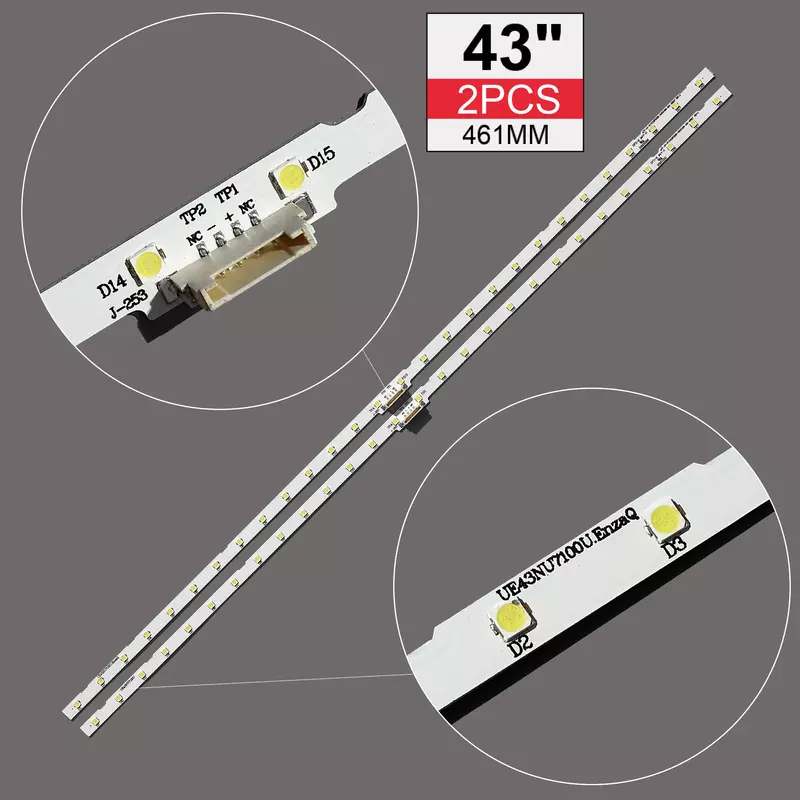 Strip lampu latar LED (2) untuk Samsung 43NU7100 unun43nu7100 strip BN96-45954